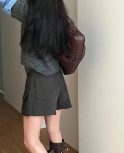 (season sale)下擺不修邊質感褲裙 - Image 7