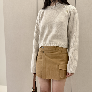 (season sale)下擺不修邊質感褲裙 - Image 12