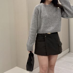 (season sale)下擺不修邊質感褲裙 - Image 2