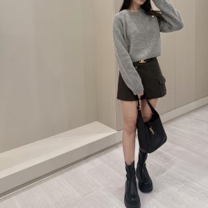 (season sale)下擺不修邊質感褲裙 - Image 3