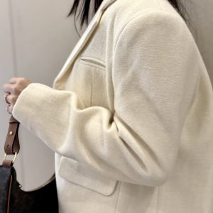 (season sale)55%羊毛質感紋路西裝外套 - Image 6