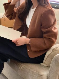 (season sale)30%羊毛質感無領西外 - Image 6