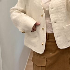 (season sale)30%羊毛質感無領西外 - Image 9
