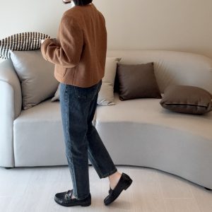 (season sale)30%羊毛質感無領西外 - Image 11
