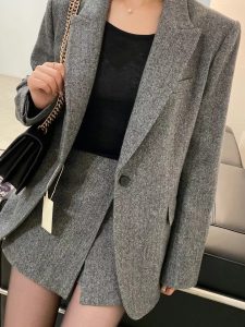 (season sale)100%羊毛高級織紋顯瘦褲裙-自留款 - Image 4