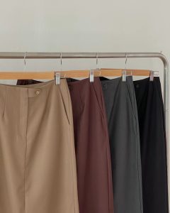 (season sale)上班族必備質感簡約後開叉長裙 - Image 5