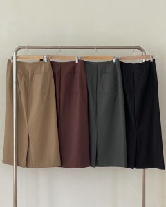 (season sale)上班族必備質感簡約後開叉長裙 - Image 6