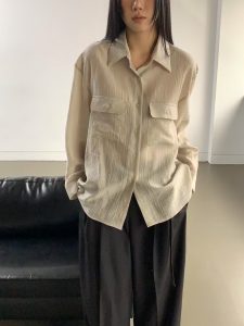 高質感細緻嫘縈面料雙口袋襯衫 - Image 5