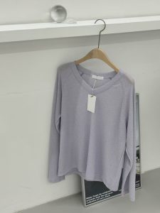 春天雜點寬鬆亞麻材質針織上衣 - Image 4