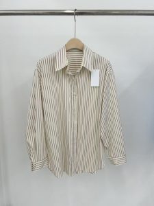 棉質隱藏釦條紋質感襯衫 - Image 10