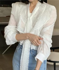 荷葉蝴蝶結立體層次感上衣 - Image 6