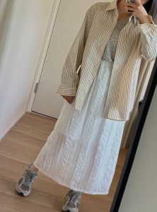 棉質隱藏釦條紋質感襯衫 - Image 7