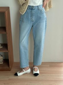 簡約顯瘦小直筒牛仔褲 - Image 6