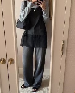 細肩透膚後開叉上衣 - Image 9